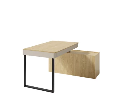 Písací stôl LC10 L/P piesková/dub olejovaný 131x140x74,5
