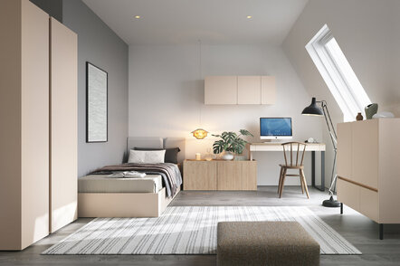 Písací stôl LC10 L/P piesková/dub olejovaný 228x63x74,5