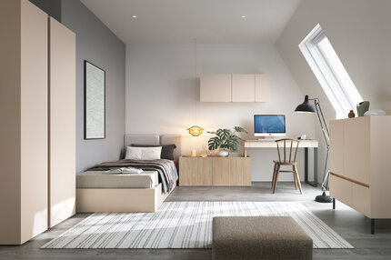 Písací stôl LC10 L/P piesková/dub olejovaný 228x63x74,5