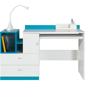 Písací stôl MB11 biela/tyrkys 130x55x83