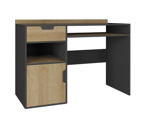 Písací stôl NN09 grafit/dub riviera 125x55x85