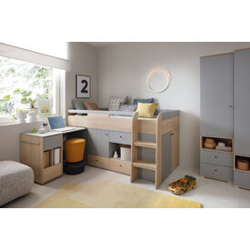 Písací stôl OR05 platinovo sivá/dub sušienkový 120x55x83