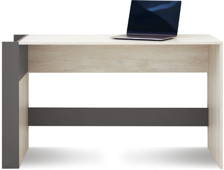 Písací stôl RM10 dub wilton biely/biela/antracit 130x55x76