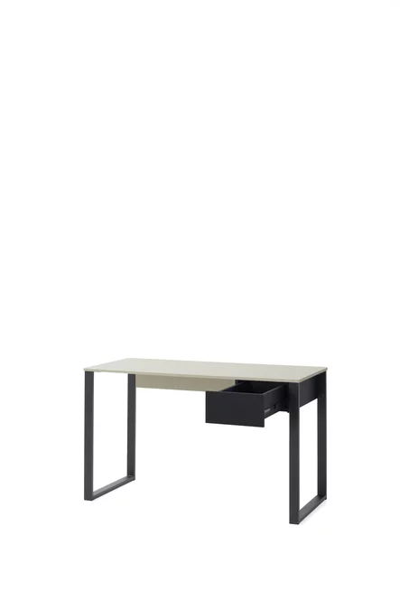 Písací stôl SE09 pieskovo béžová/dub olejovaný/kráľovská modrá 125x56x74,5