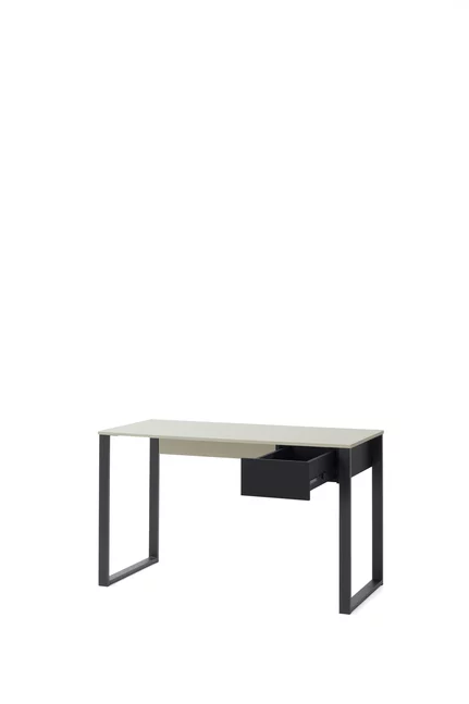 Písací stôl SE09 pieskovo béžová/dub olejovaný/kráľovská modrá 125x56x74,5