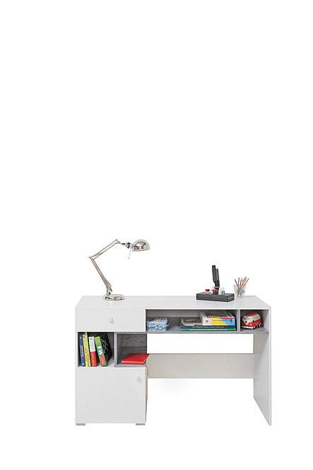 Písací stôl Sigma 10 biela/betón 125x76x55