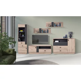 Polica AL12 dub estana/antracit 110x30x30