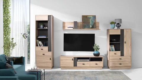 Polica AL13 dub estana/antracit 140x30x30