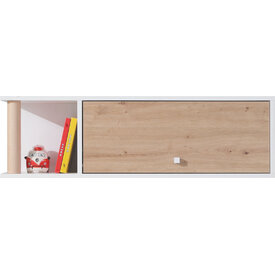 Polica FR13 biela/dub artisan/šedá 100x25x30