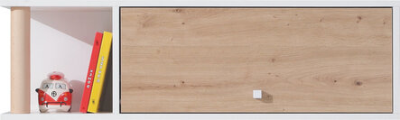 Polica FR13 biela/dub artisan/šedá 100x25x30