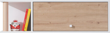 Polica FR13 biela/dub artisan/šedá 100x25x30