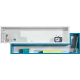 Polica MB14 biela/tyrkys 115x25x40
