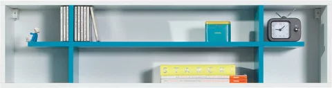 Polica MB15 biela/tyrkys 115x25x30