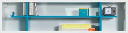 Polica MB15 biela/tyrkys 115x25x30