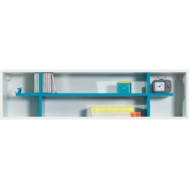 Polica MB15 biela/tyrkys 115x25x30