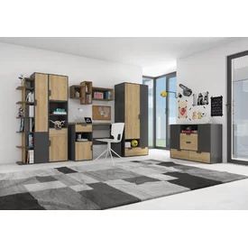Polica NN11 grafit/dub riviera 110x28,5x55