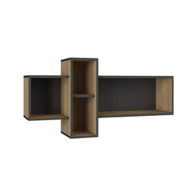 Polica NN11 grafit/dub riviera 110x28,5x55