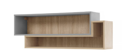 Polica OR07 platinovo sivá/dub sušienkový 115x25x40