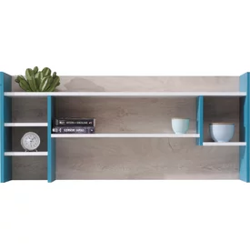 Polica PL11 biela/dub/morská 125x24x55