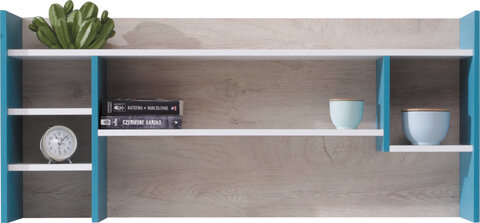 Polica PL11 biela/dub/morská 125x24x55