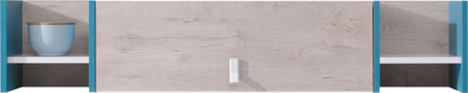 Polica PL12 biela/dub/morská 125x24x25