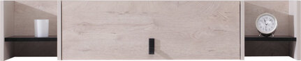Polica PL12 čierna/dub/béžová 125x24x25