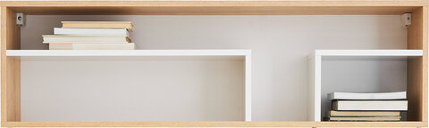 Polica PX13 dub sušienkový/biela/sivá 105x22x30