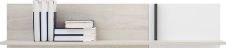 Polica RM13 dub wilton biely/biela/antracit 120x25x25