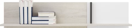 Polica RM13 dub wilton biely/biela/antracit 120x25x25