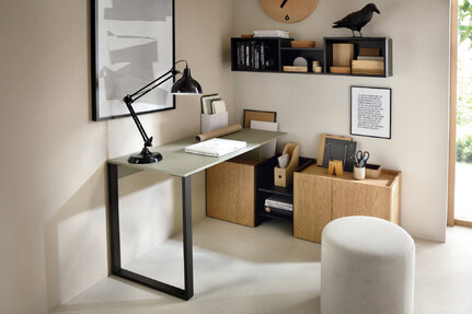 Polica SE10 eukalyptus/dub baltský/čierny onyx 120x25x30