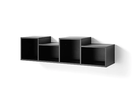 Polica SE10 eukalyptus/dub baltský/čierny onyx 120x25x30