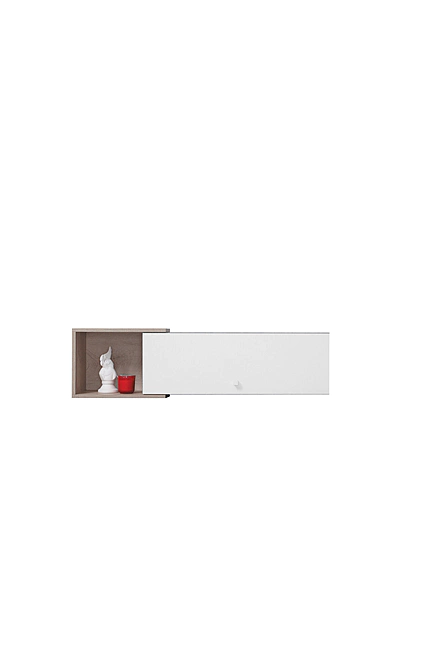Polička Sigma 13 betón/biela/dub 110x30x25