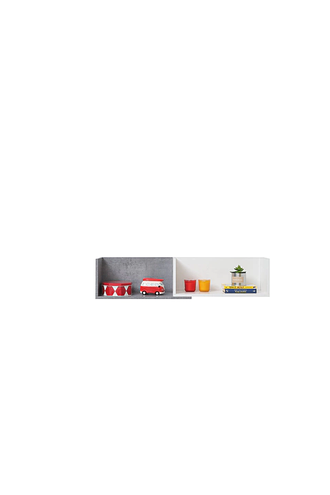 Polička Sigma 14 biela/betón 110x25x25