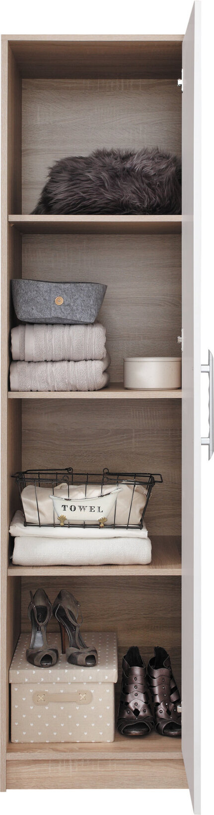 Poličková skriňa Smart 5 L/P biela/dub sonoma 50x190x56