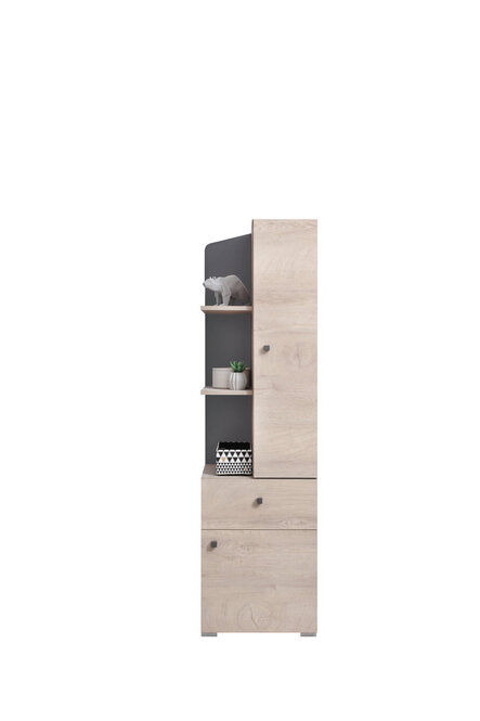 Regál DL07 dub/antracit 45x40x160