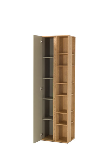 Regál LC04 piesková/dub olejovaný 55x40x195