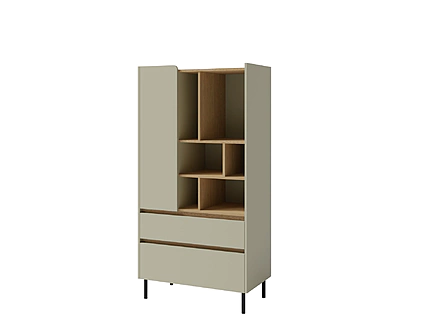 Regál LC06 eukalyptus/dub baltik 80x40x165