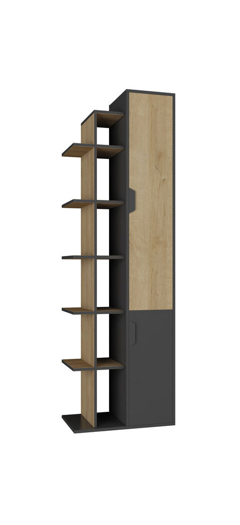 Regál NN04 grafit/dub riviera 60x40x195