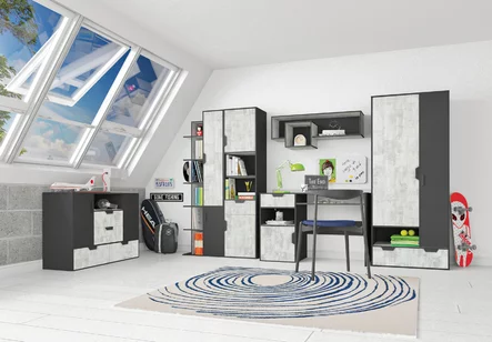 Regál NN05 L/P grafit/enigma 45x40x195