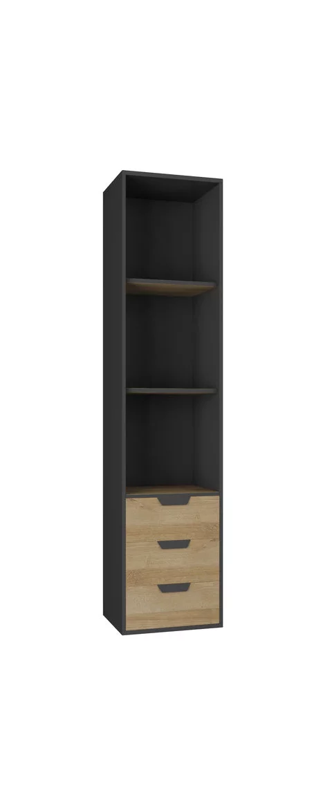 Regál NN06 grafit/dub riviera 45x40x195