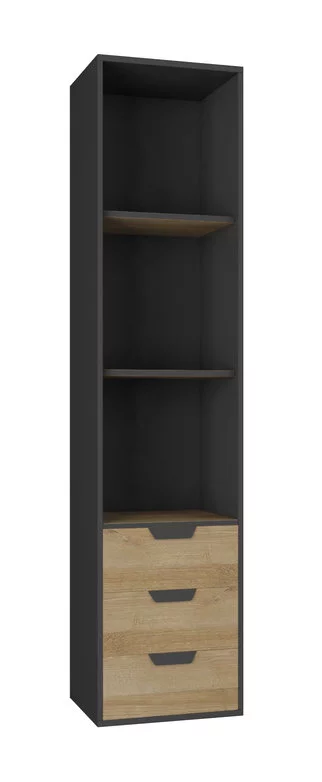 Regál NN06 grafit/dub riviera 45x40x195