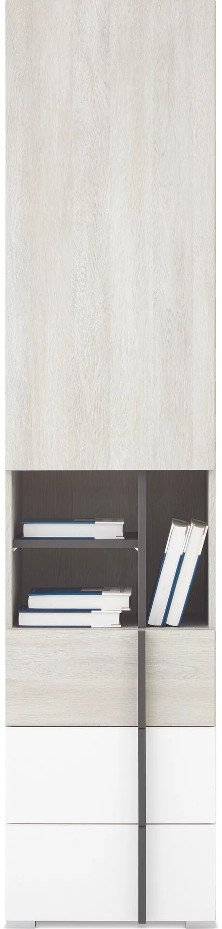 Regál RM03 dub wilton biely/biela/antracit 45x40x195
