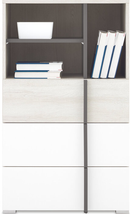 Regál RM07 dub wilton biely/biela/antracit 60x40x100