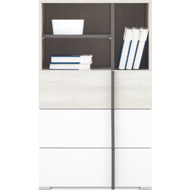 Regál RM07 dub wilton biely/biela/antracit 60x40x100