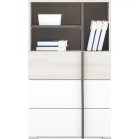 Regál RM07 dub wilton biely/biela/antracit 60x40x100