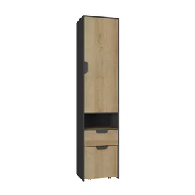 Regál s kontajnerom NN03 L/P grafit/dub riviera 45x40x195