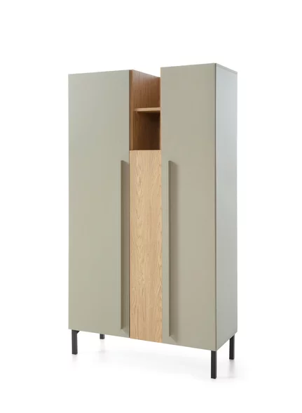Regál SE05 eukalyptus/dub baltský/čierny onyx 90x40x165