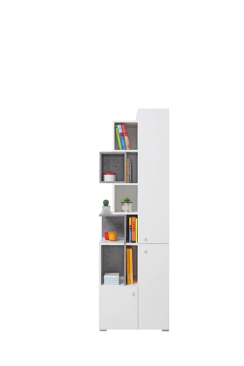 Regál Sigma 4 biela/betón 60x190x40