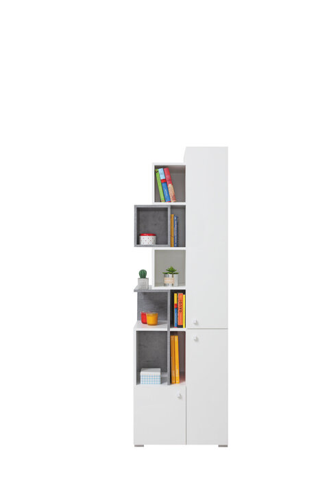 Regál Sigma 4 biela/betón 60x190x40