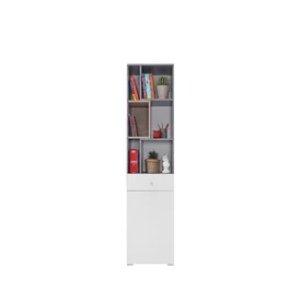 Regál Sigma 8 L/P betón/biela/dub 40x190x40